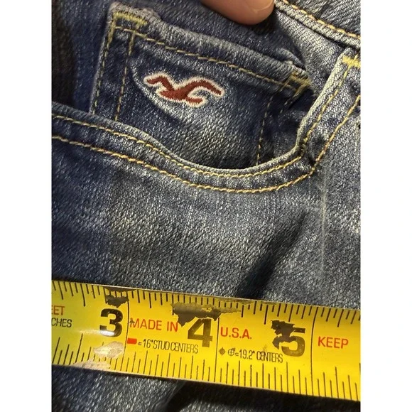 Hollister Women's Super Skinny  Blue Denim Distressed - Picture 10 of 12